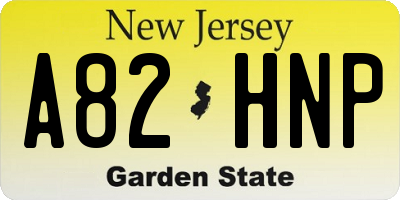 NJ license plate A82HNP