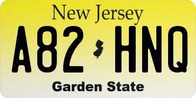 NJ license plate A82HNQ
