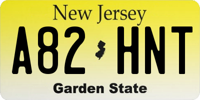 NJ license plate A82HNT