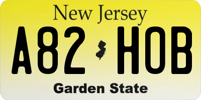 NJ license plate A82HOB