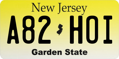 NJ license plate A82HOI