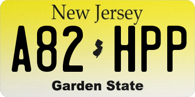 NJ license plate A82HPP