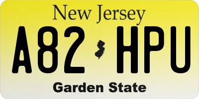 NJ license plate A82HPU