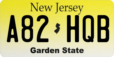 NJ license plate A82HQB