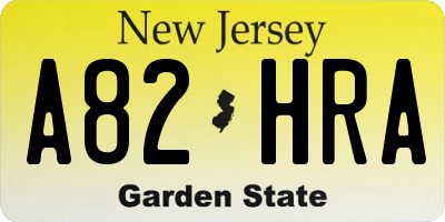 NJ license plate A82HRA