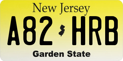 NJ license plate A82HRB