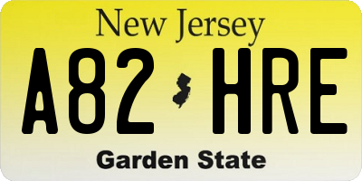 NJ license plate A82HRE