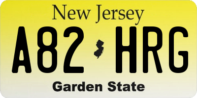NJ license plate A82HRG