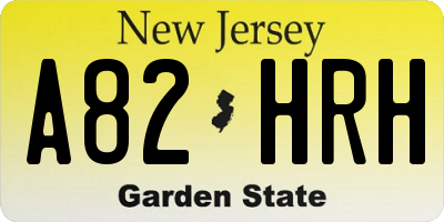 NJ license plate A82HRH