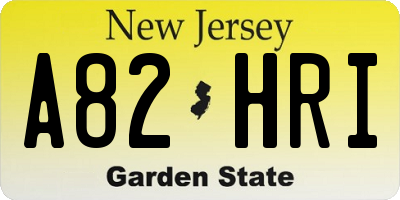 NJ license plate A82HRI