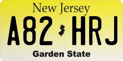 NJ license plate A82HRJ