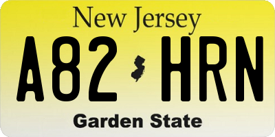 NJ license plate A82HRN