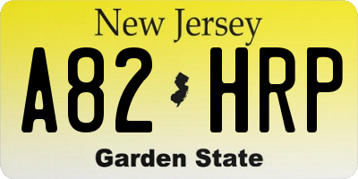 NJ license plate A82HRP