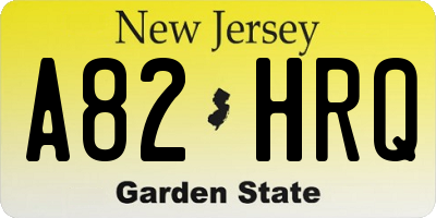 NJ license plate A82HRQ