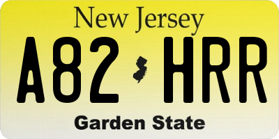 NJ license plate A82HRR