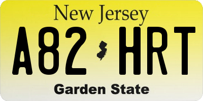 NJ license plate A82HRT