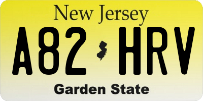 NJ license plate A82HRV