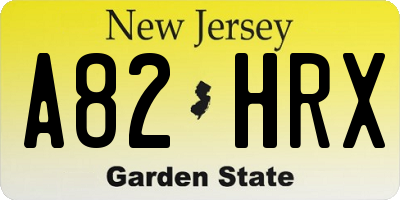NJ license plate A82HRX