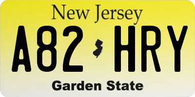 NJ license plate A82HRY