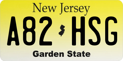 NJ license plate A82HSG