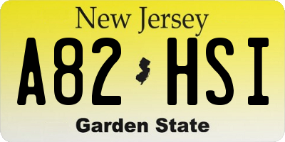 NJ license plate A82HSI