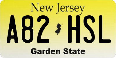 NJ license plate A82HSL