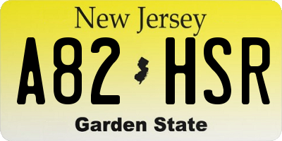 NJ license plate A82HSR