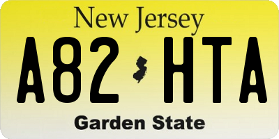NJ license plate A82HTA