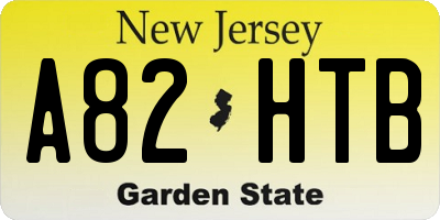 NJ license plate A82HTB