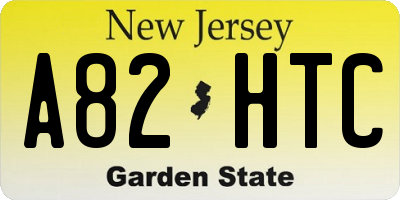 NJ license plate A82HTC