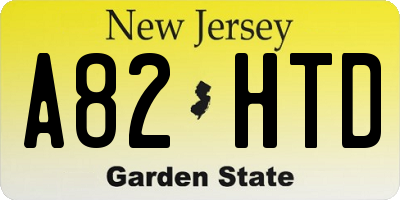 NJ license plate A82HTD