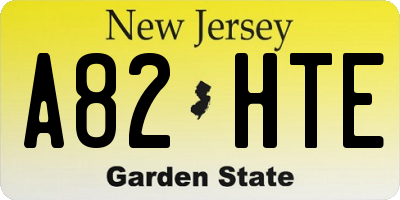 NJ license plate A82HTE