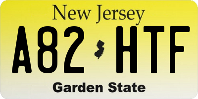 NJ license plate A82HTF