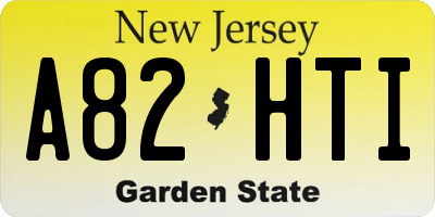 NJ license plate A82HTI