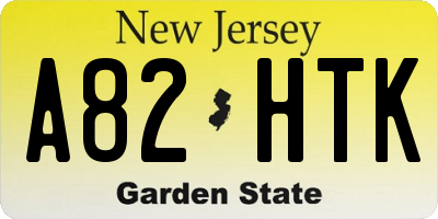 NJ license plate A82HTK