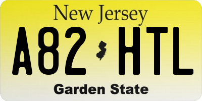 NJ license plate A82HTL