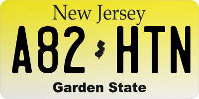 NJ license plate A82HTN