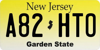 NJ license plate A82HTO