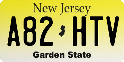 NJ license plate A82HTV