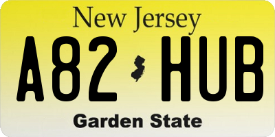 NJ license plate A82HUB