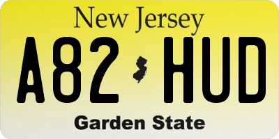 NJ license plate A82HUD
