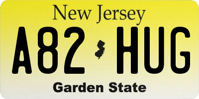 NJ license plate A82HUG