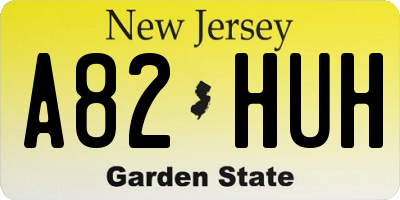 NJ license plate A82HUH