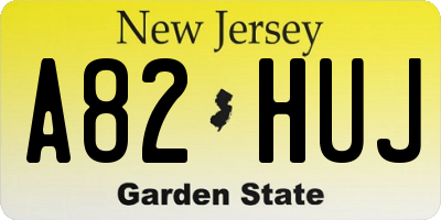 NJ license plate A82HUJ