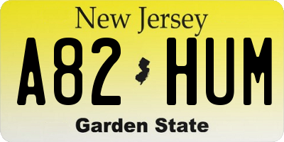 NJ license plate A82HUM