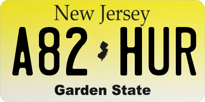 NJ license plate A82HUR