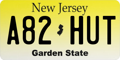 NJ license plate A82HUT