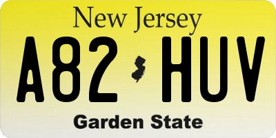 NJ license plate A82HUV