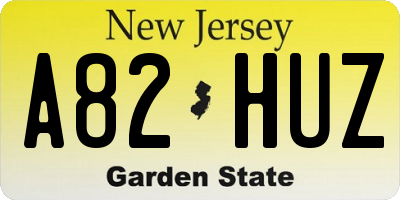 NJ license plate A82HUZ