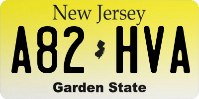 NJ license plate A82HVA